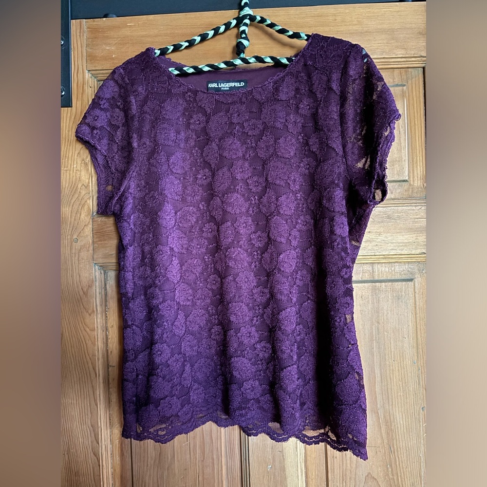 2/30$ Karl lagerfield purple floral lace top